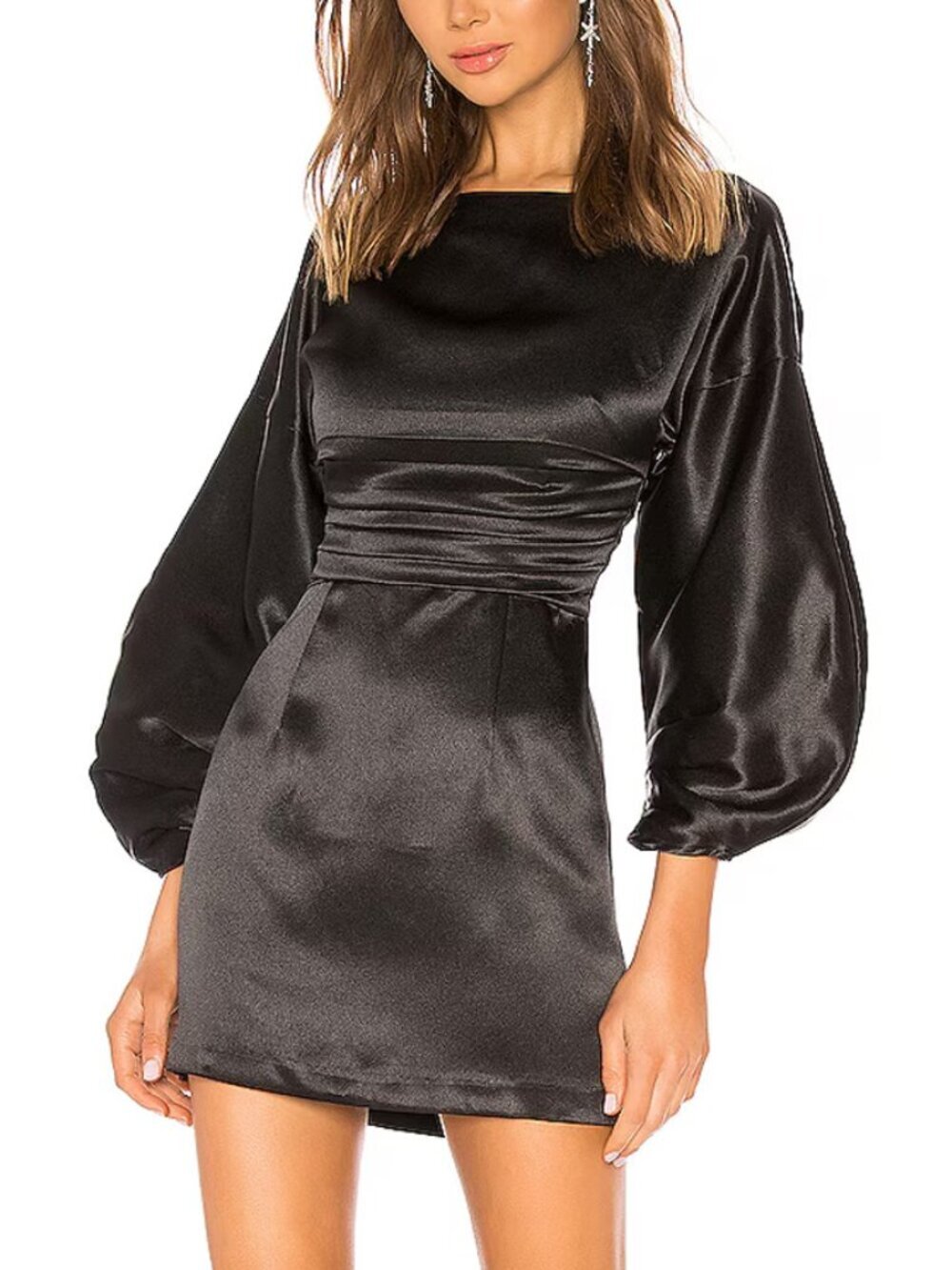 h:ours Cristiano Black Noir Mini Dress Size S
